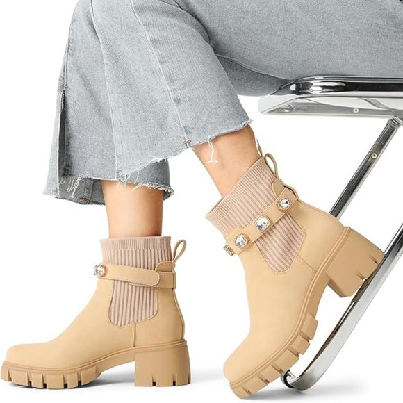 Women's Elastic Chelsea Ankle Winter Boots